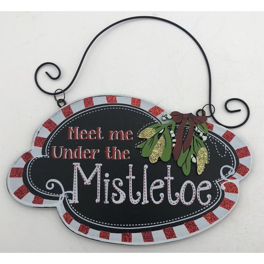 Burton And Burton 6.25 X 7 Inch Meet me under the mistletoe￼ Sign Indoor Outdoor
